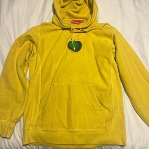 Supreme Bright Yellow Hoodie with Green Graphic